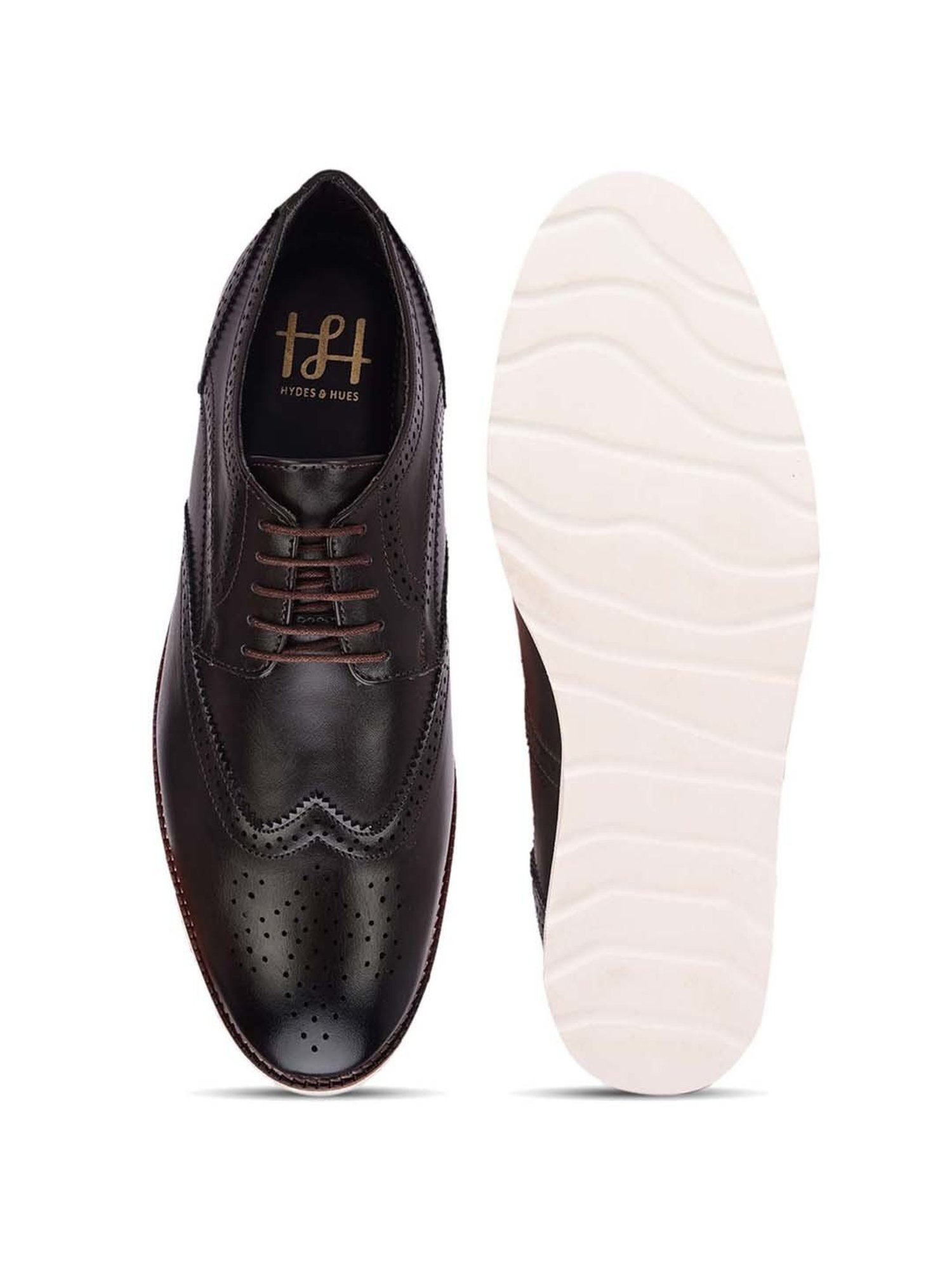 Hydes N Hues Men's Black Derby Shoes