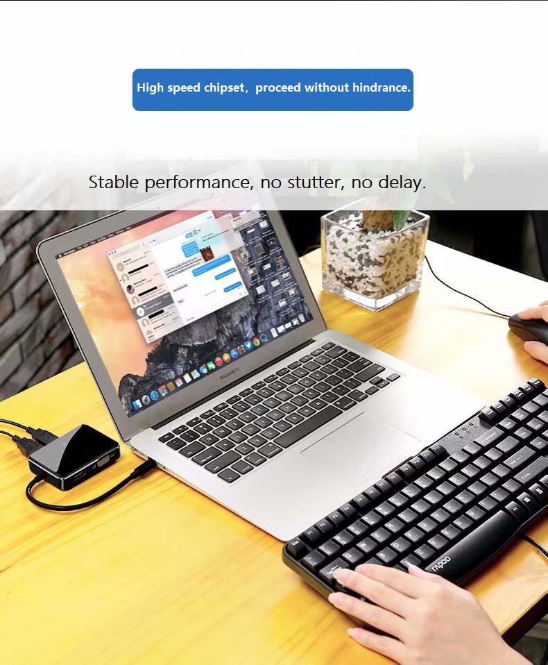 7in1 Type-C to HDMI VGA 3 x USB3.0 Adapter with SD/TF Card Reader and Glass Surface, 7-in-1 USB-C HUB with HDMI VGA USB SD TF Port, USB C to 4K HDMI VGA 3 USB 3.0 SD/TF Card Reader Dock.