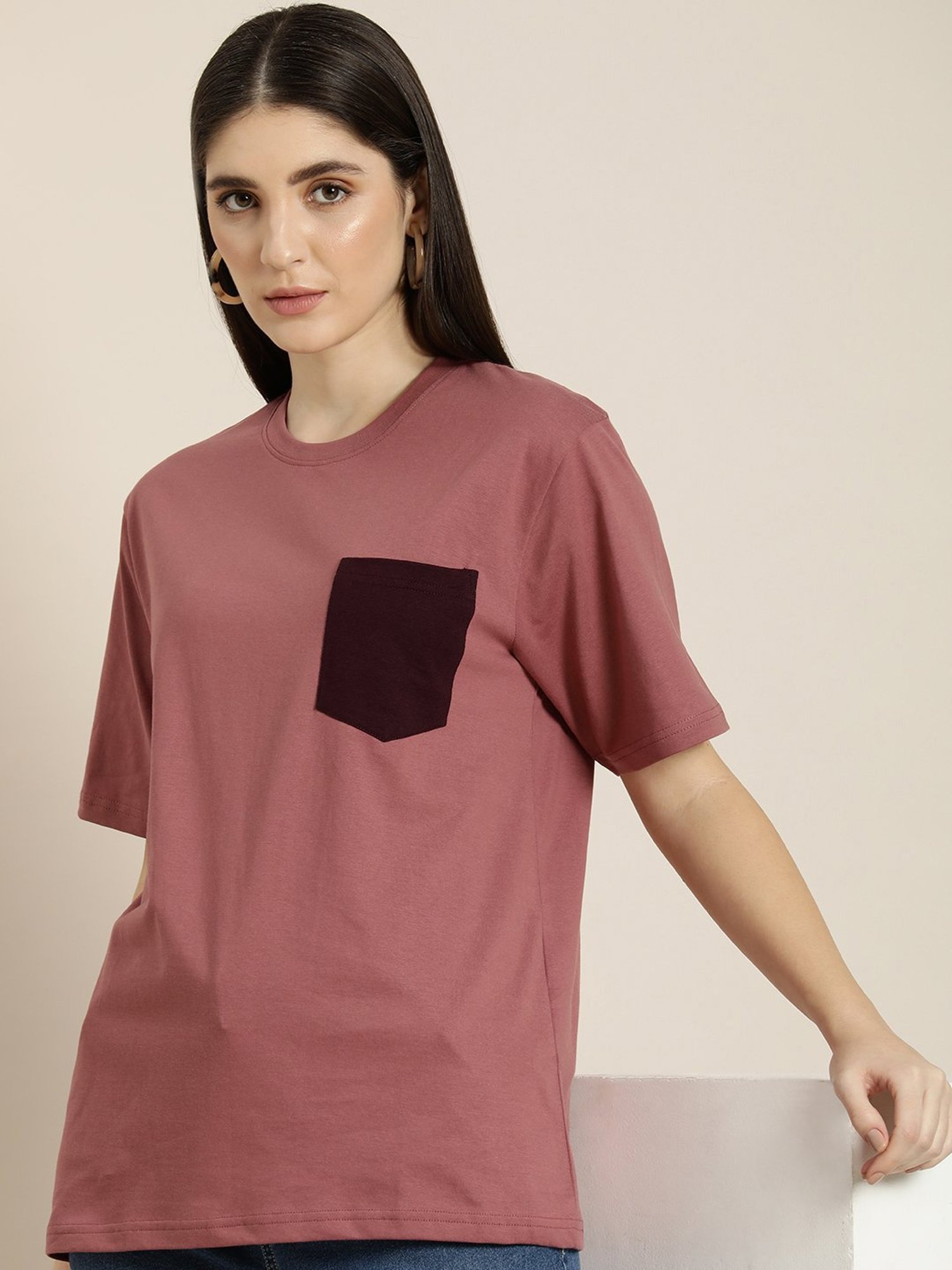 Dillinger Pink Cotton Oversized T-Shirt
