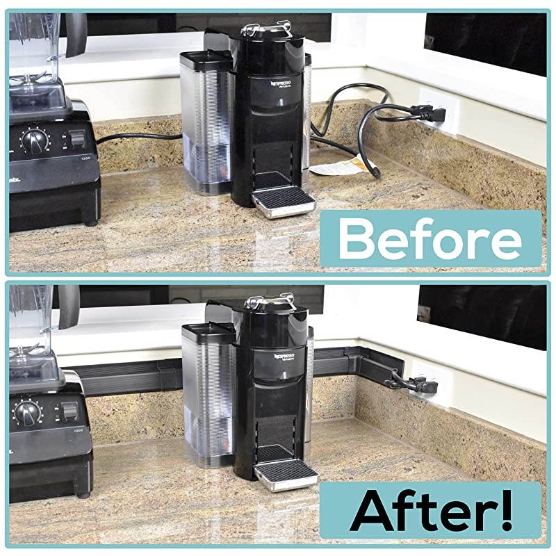 Channel Cable Raceway System 100 Total Cable Management Solution for Desk Office Kitchen or Workshop Includes Couplers to Cover Gaps and Solution for Power Blocks and Outlet Strips