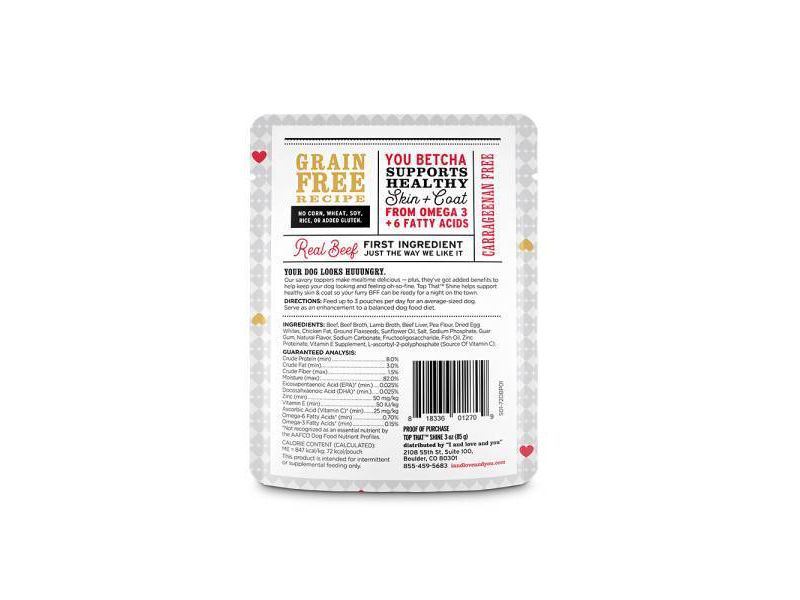 I and Love and You Top That  Wet Dog Food Topper Shine Beef Recipe In Gravy - 3oz