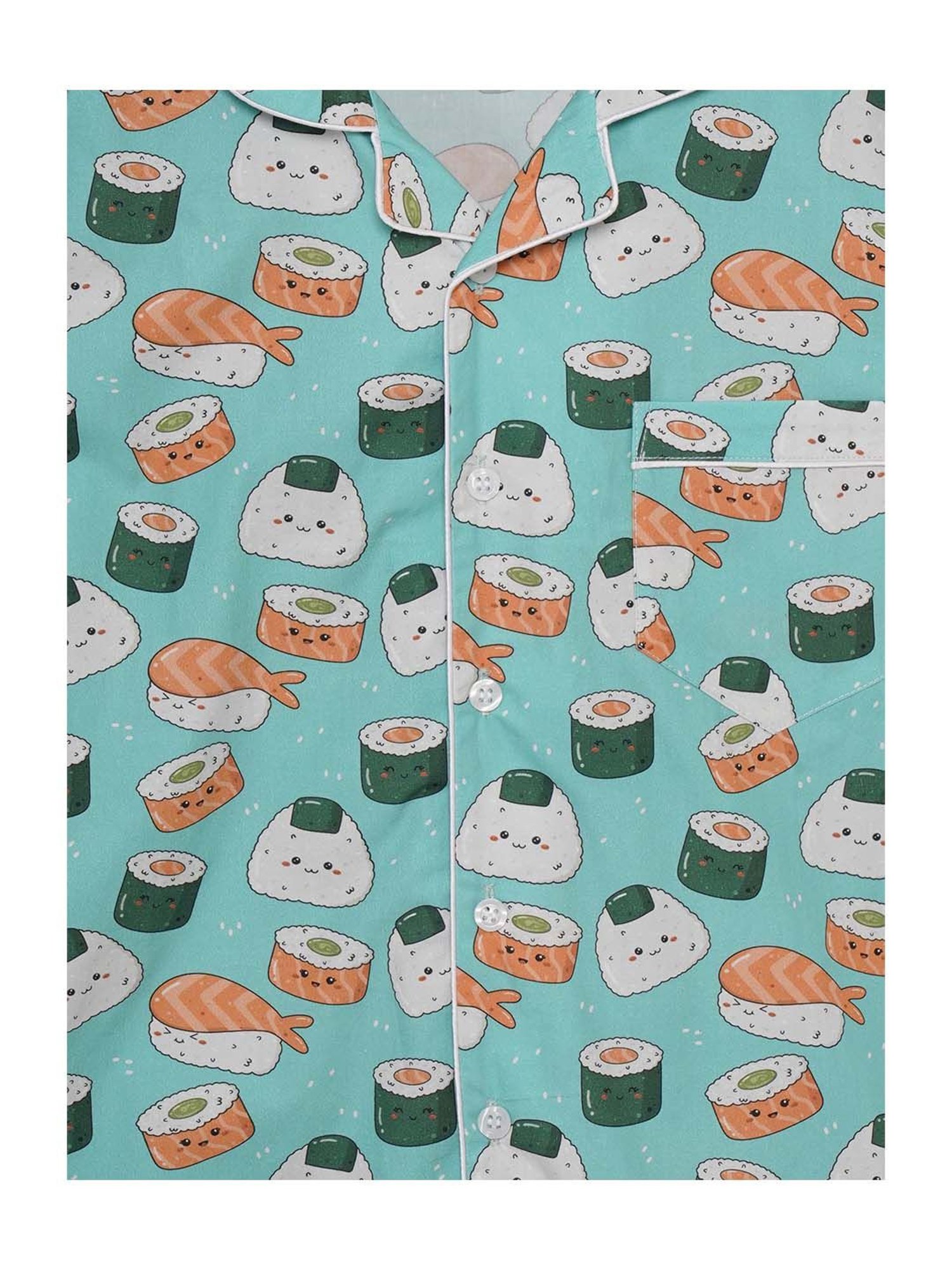 Fluffalump Boys Multicolor Cotton Printed Nightwear Top & Pants Set