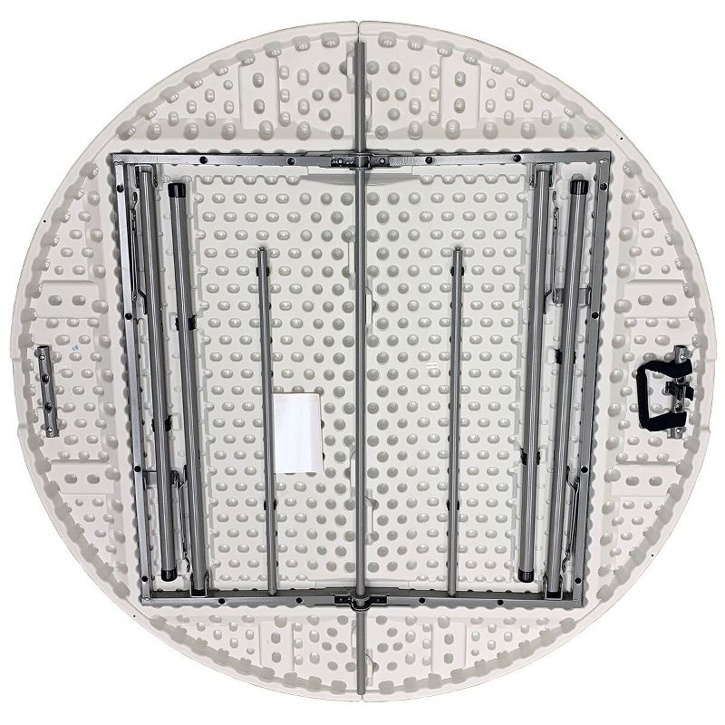 Plastic Development Group TGT8902 Outdoor/Indoor 4 Foot Diameter Fold In Half Plastic Resin Round Folding Banquet, Dining, Card Table, White