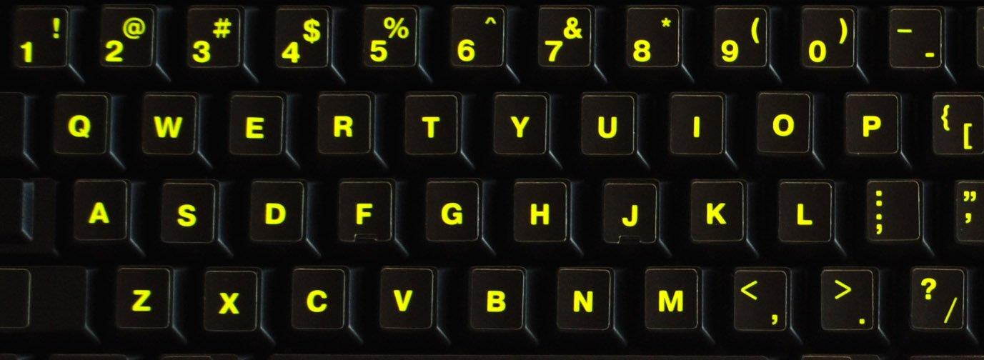 Glowing Reflective Fluorescent English US Lettering Keyboard Label