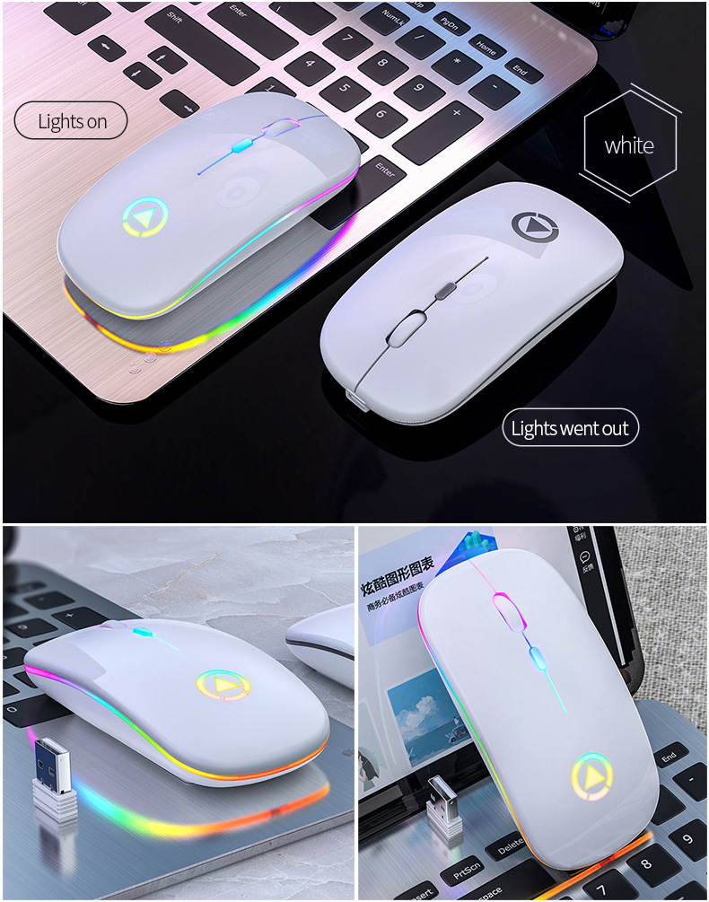 Silent LED Backlit Mice USB Optical Ergonomic Gaming Mouse Rechargeable Mouse Wireless PC Computer Mouse Gamer Mouse For Laptop