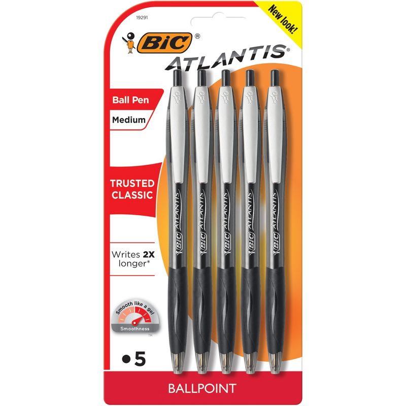 BiC 5pk Retractable Ballpoint Pens Black