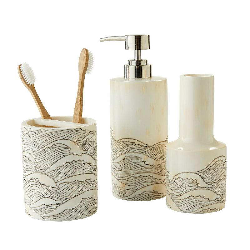 Vern Yip Whale Waves Toothbrush Holder Natural - SKL Home