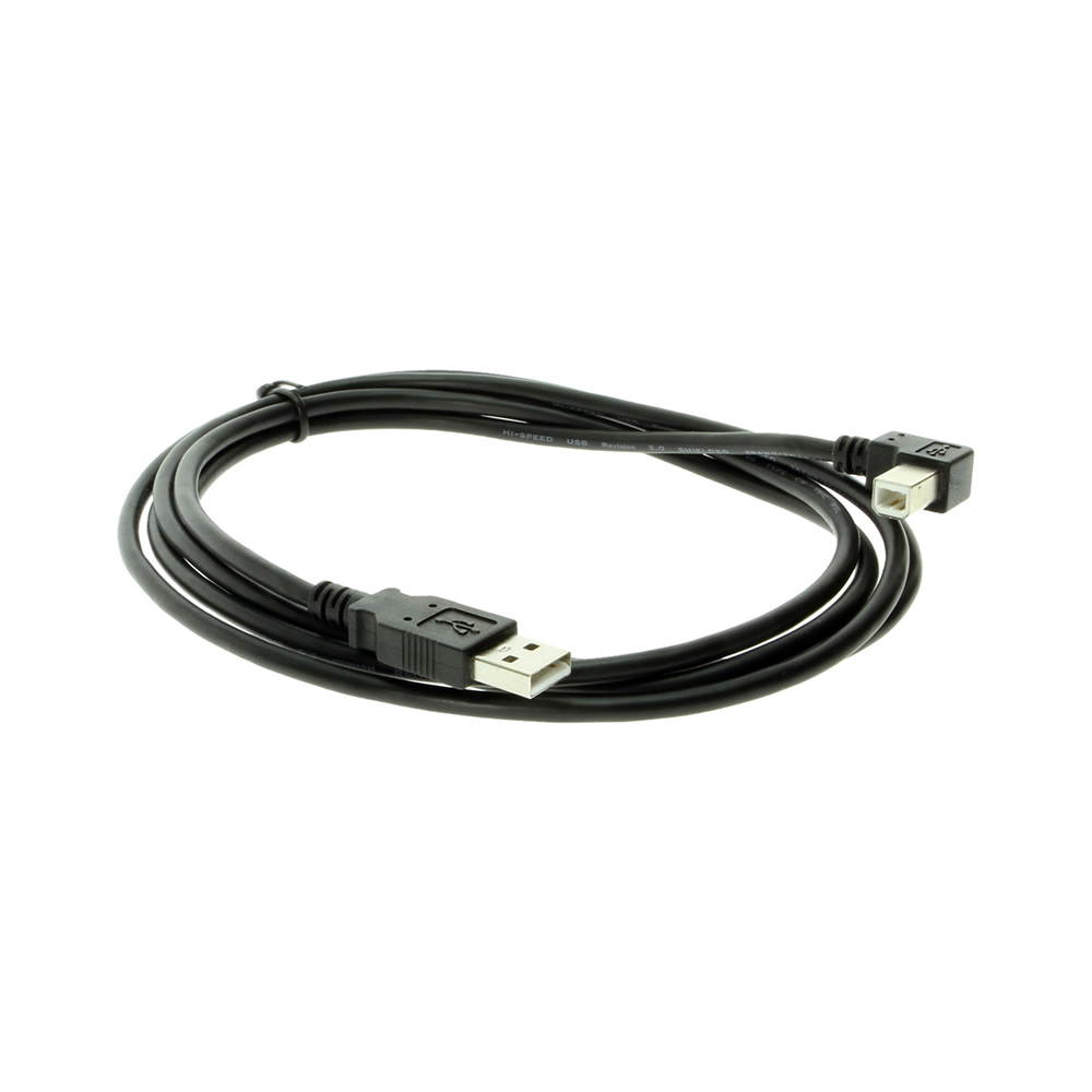 10FT USB 2.0 High-Speed Type-A to B Right Angle Black Device Cable