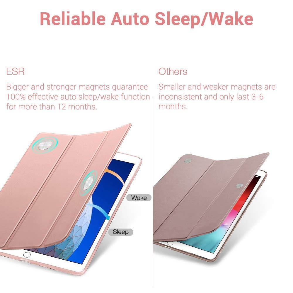 ESR Rebound Slim Smart Case Specially Designed for iPad Air 3 10.5" 2019, Flexible TPU Back Cover with Rubberized Coating,Auto Sleep/Wake and Viewing/Typing Stand for iPad Air (3rd Gen)2019, Rose Gold