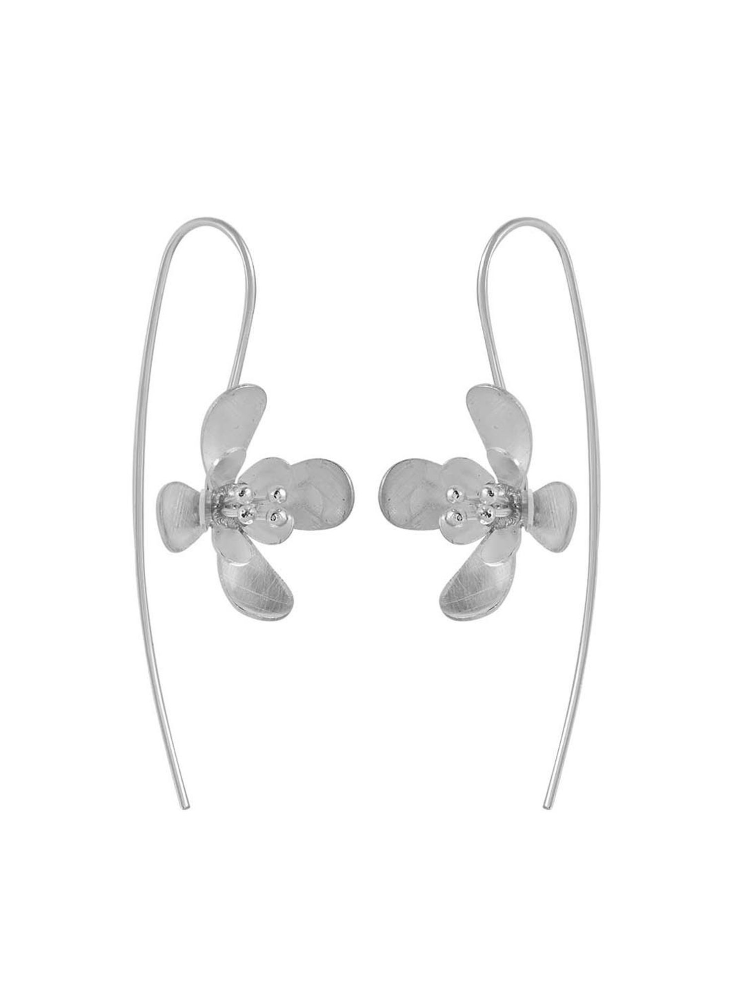 Rihi by P.C. Chandra Jewellers 925 Silver Dripping Flower Earrings for Women & Girls