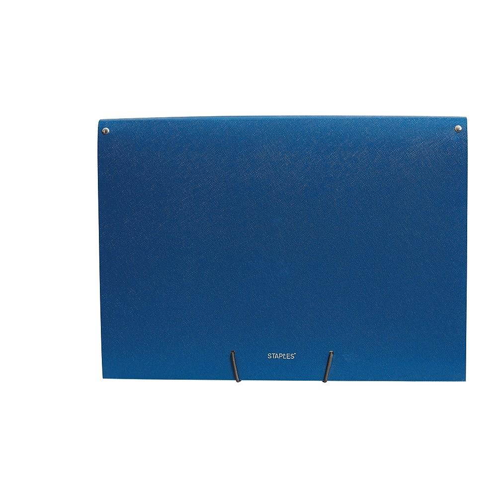 Staples Plastic 13-Pocket Reinforced Expanding Folder Letter Size Blue TR52014