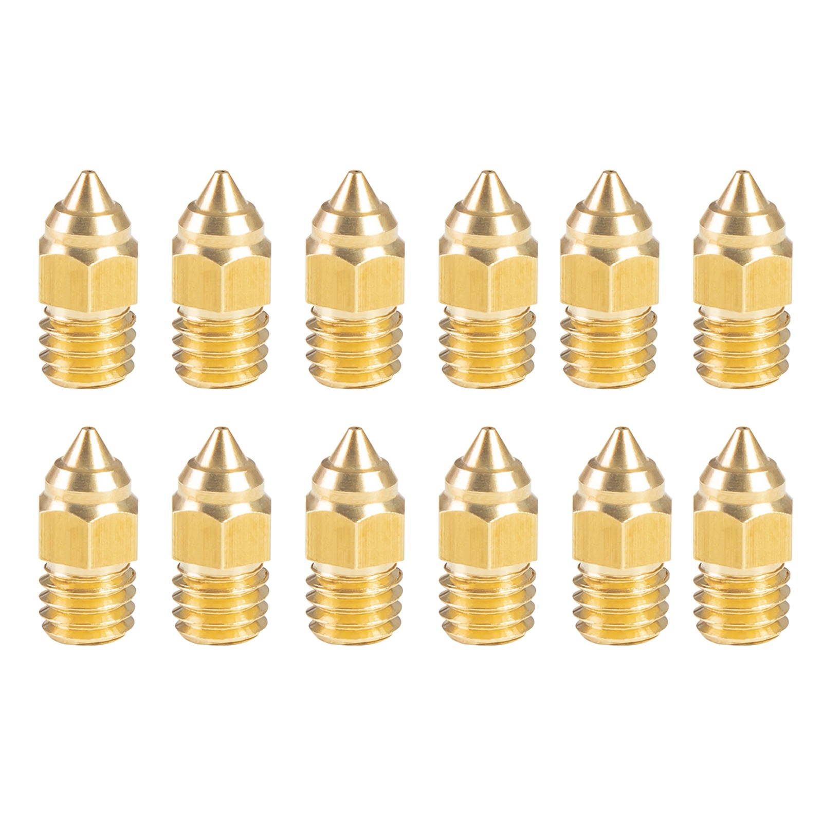 Original Creality 12pcs Extruder Brass Nozzle MK Thread Printer Head 0.4mm Output for Creality CR-6 SE 3D Printer 1.75mm Filament