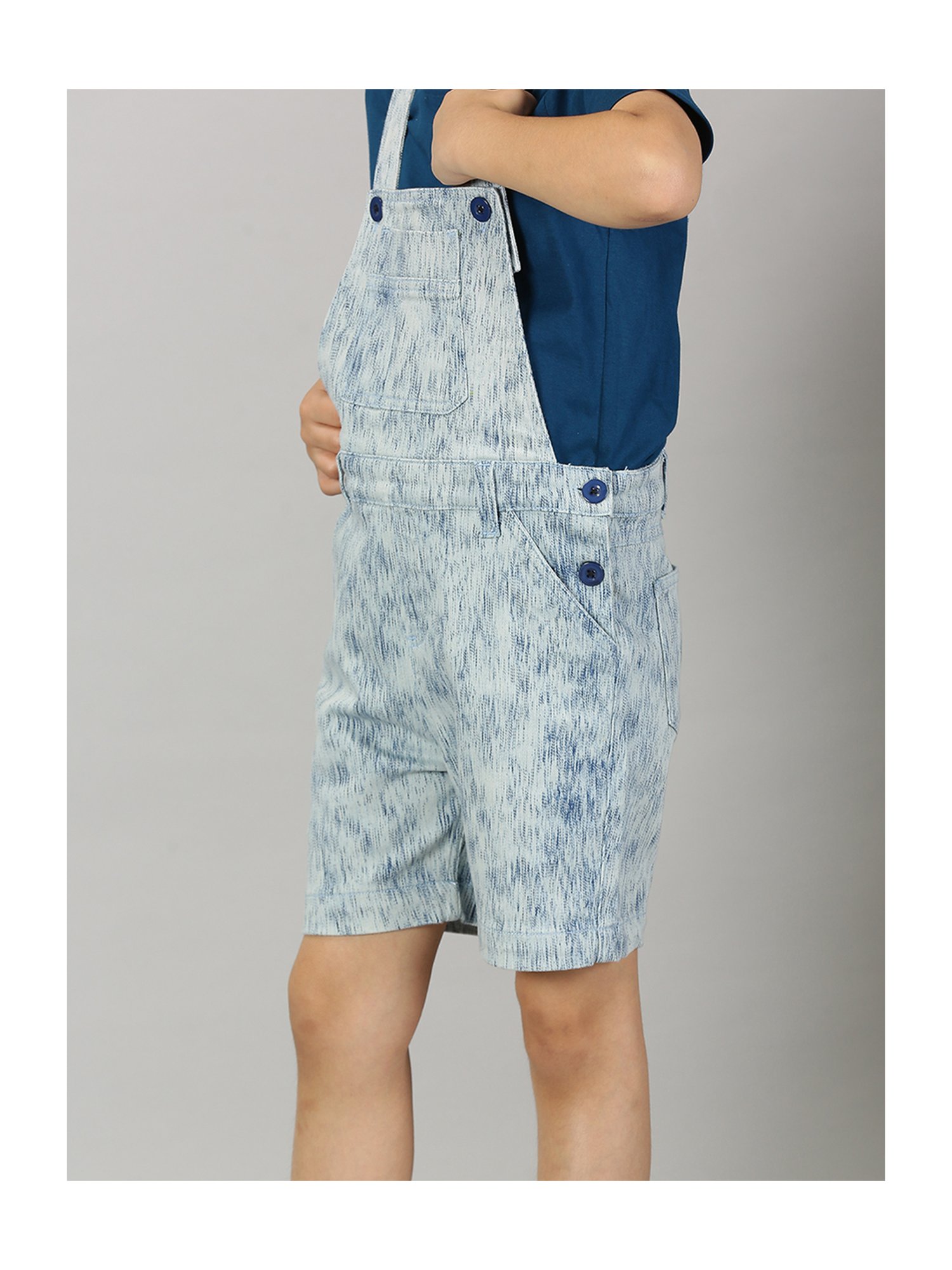 Juniors by Lifestyle Kids Mid Blue Cotton Casual Coordinate Set