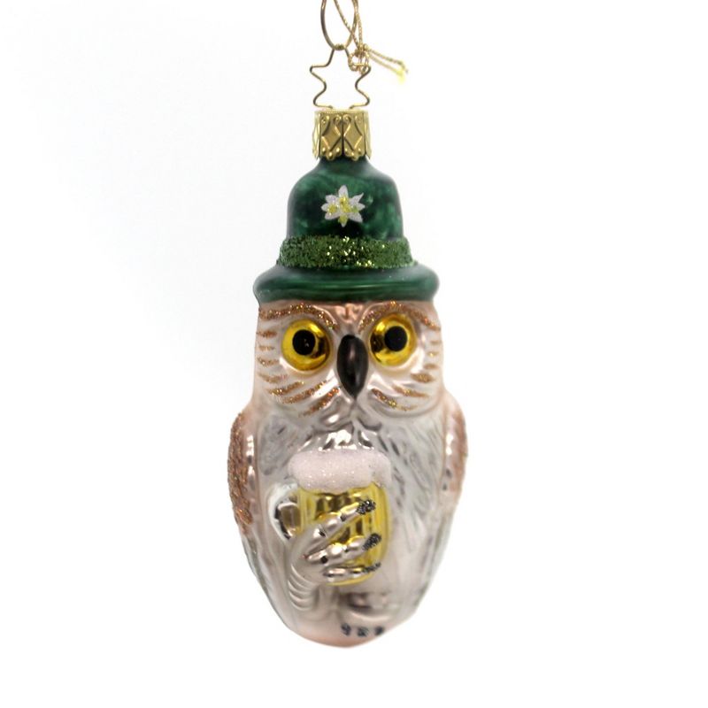 Inge Glas Owl Have A Bier Ornament Beer Wisdom  -  Tree Ornaments
