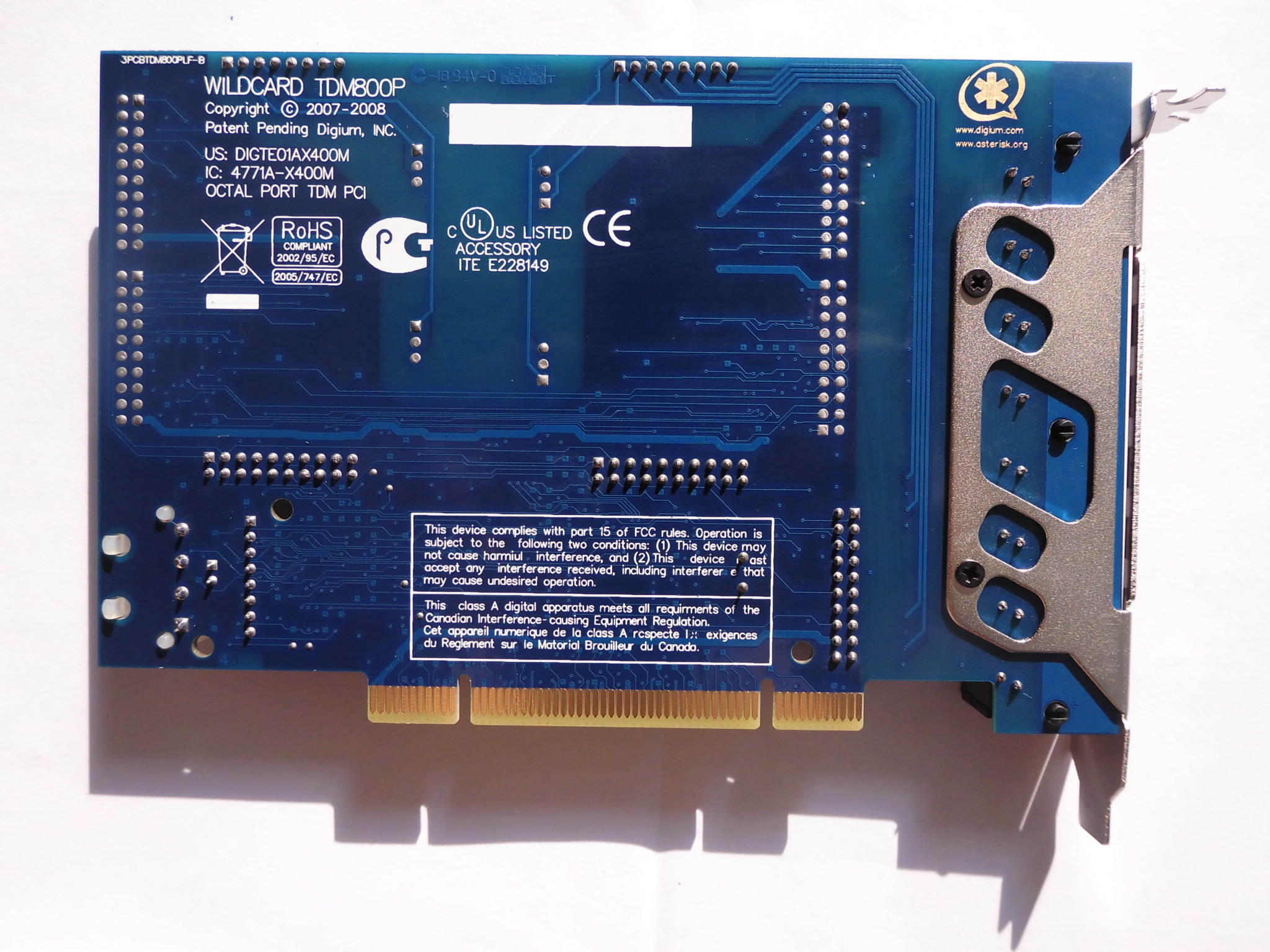 TDM800 8 Ports FXS PCI bus Analog Asterisk PRI voip Card with VPMADT032 Echo Cancellation Module,   AEX800,X400M,S400M,TDM800P