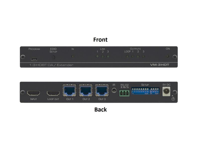 1x3plus1 4K60 4x2x0 HDMI to Long-Reach HDBaseT Distribution Amplifier