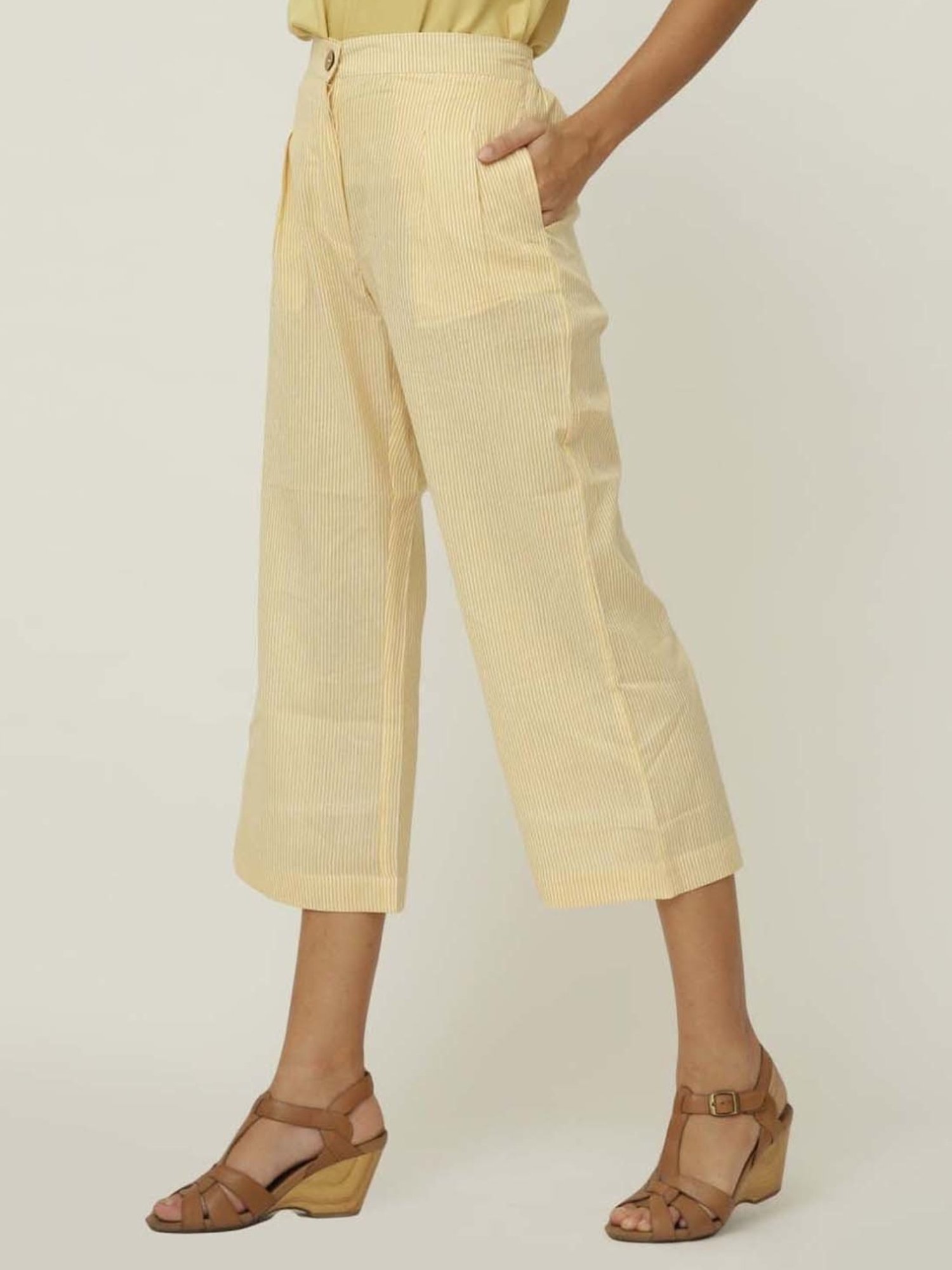 Saltpetre Sustainable Organic Barrel Leg Pants - Yellow