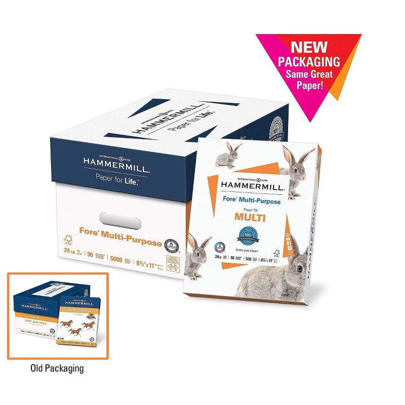 Hammermill Fore MP Multipurpose Paper 96 Brightness 24lb 8-1/2 x 11 5000/Carton 103283