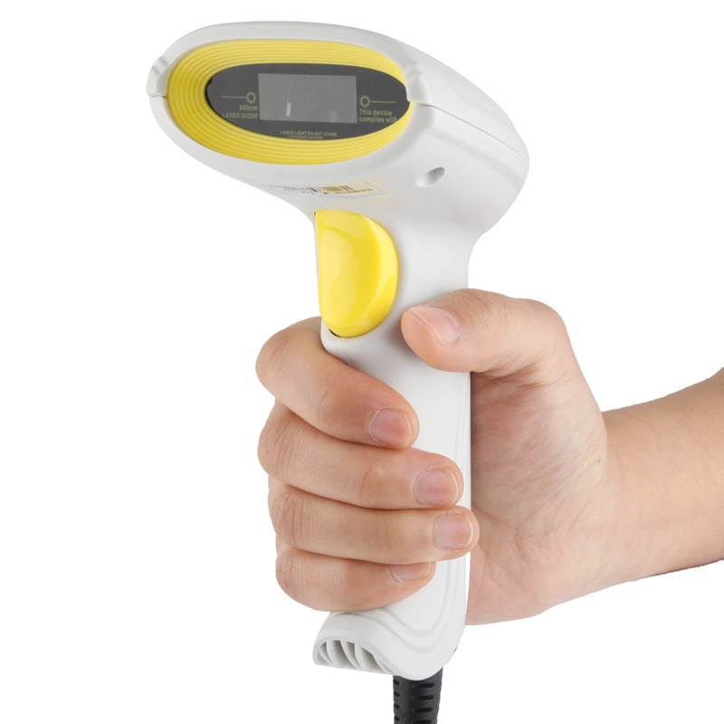 USB Laser Handheld Barcode Scanner, Light Grey