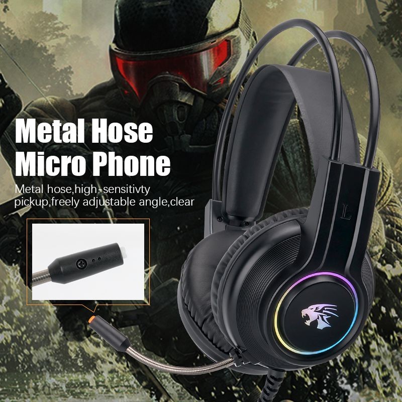 Gaming Headset, Joso 3.5mm Wired Bass Stereo Noise Isolation Over Ear Gaming Headphones with Mic & LED Light for PC, Laptop, Computer, Cellphone, PS5, PS4, Nintendo Switch