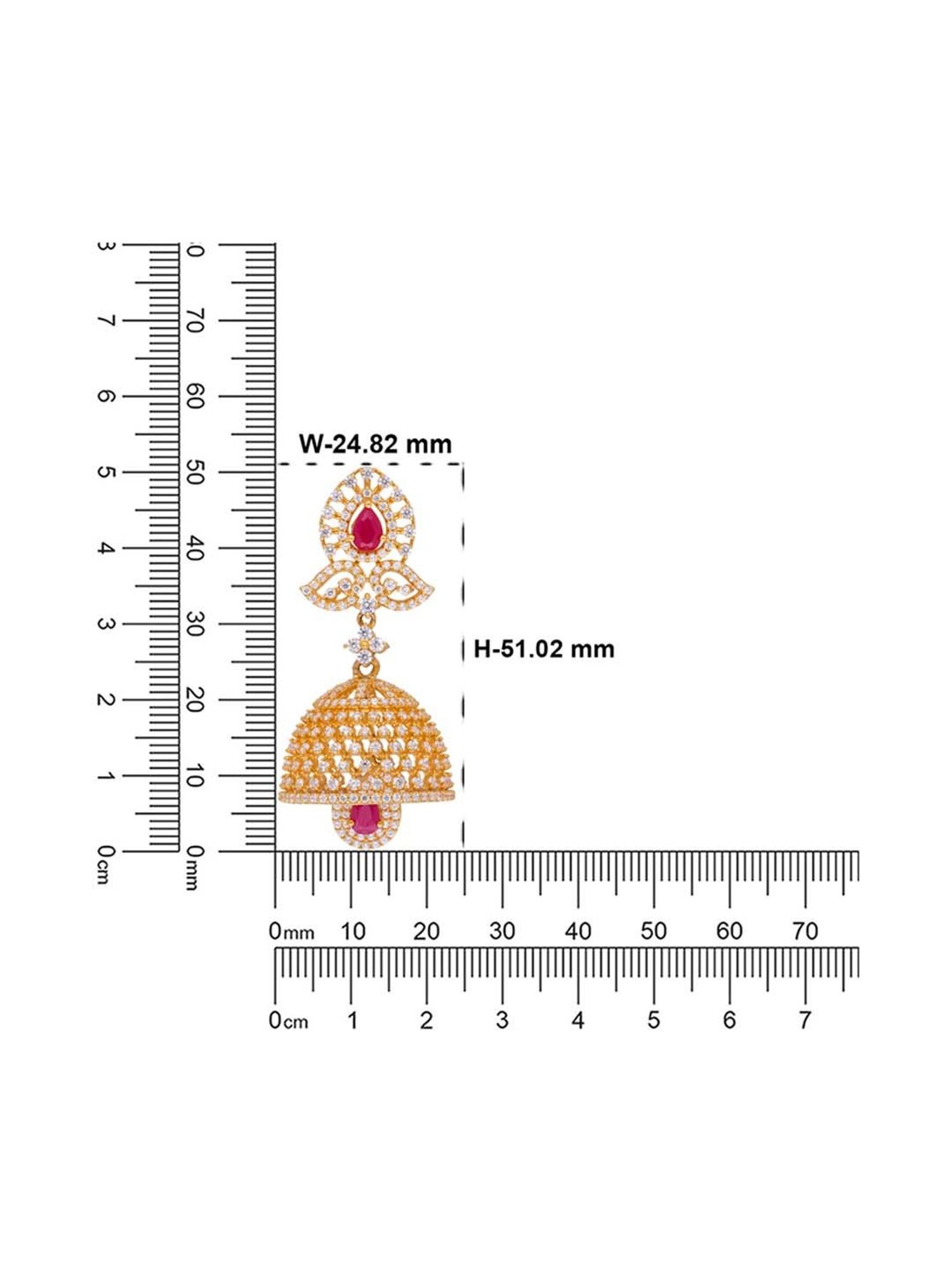 CKC Radiant Charm: Gold Jumka with Zircon and Ruby Stones