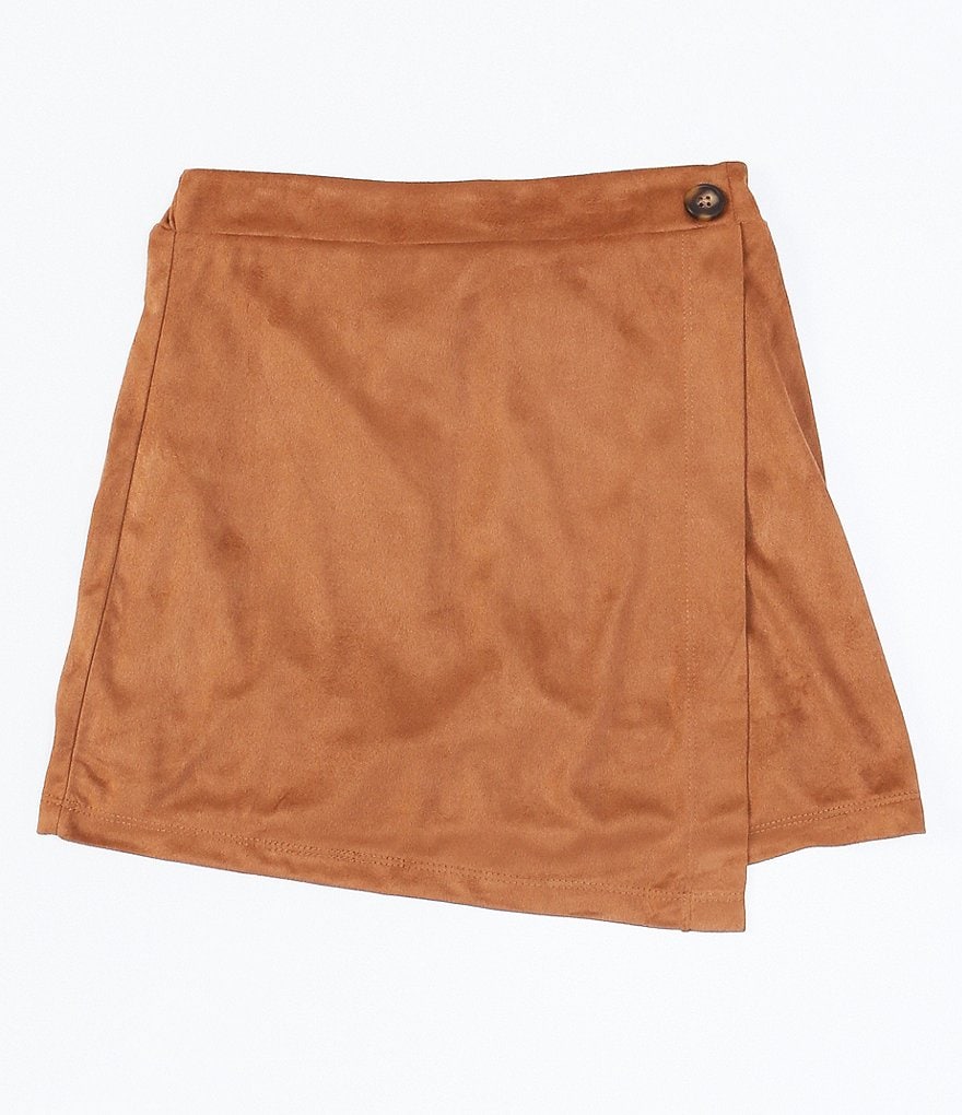 I.N. Girl Big Girls 7-16 Elastic-Waist Suede Knit Wrap Skirt