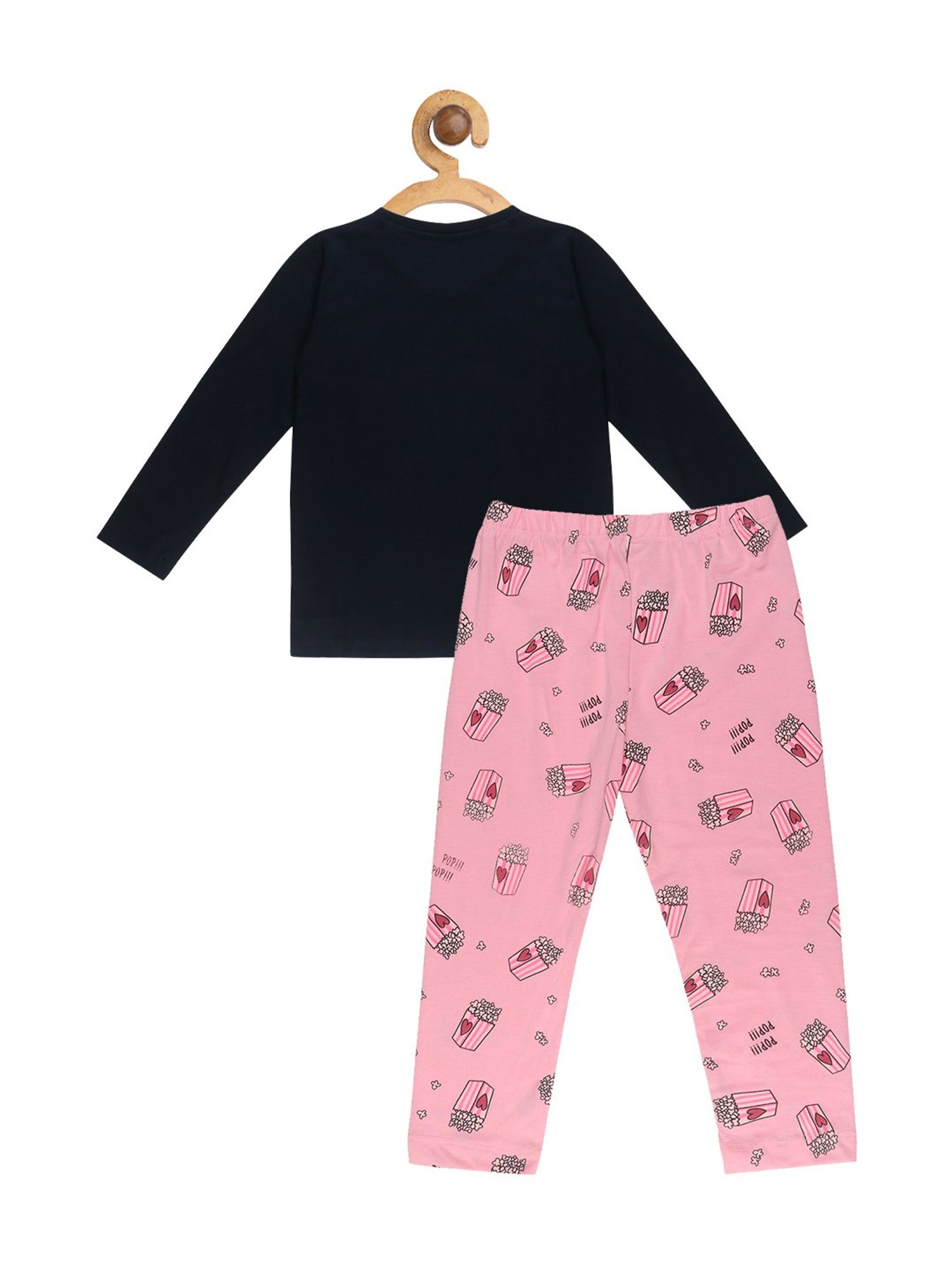 Lazy Shark Girls Blue & Pink Printed Top with Pants