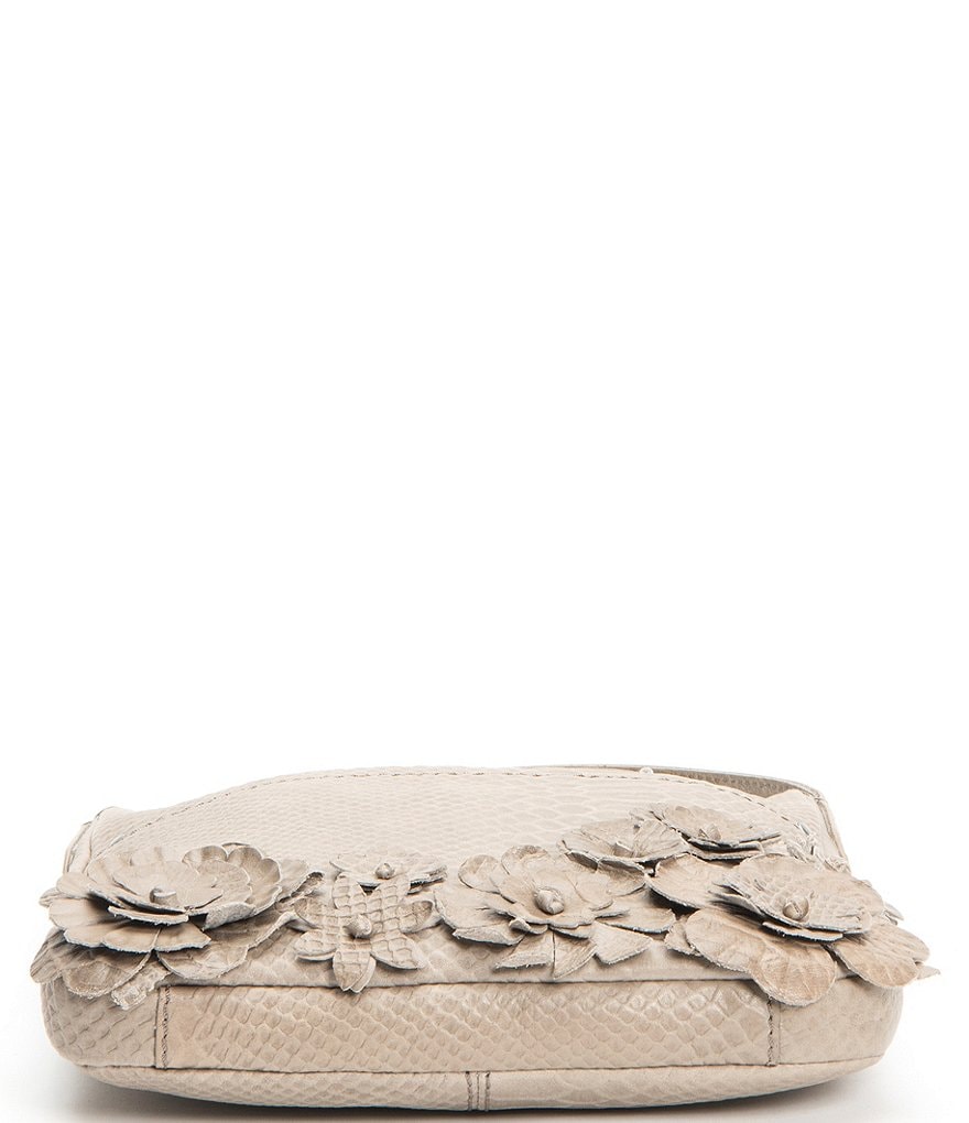 Frye Melissa Floral Swingpack Snake Embossed Leather Crossbody Bag