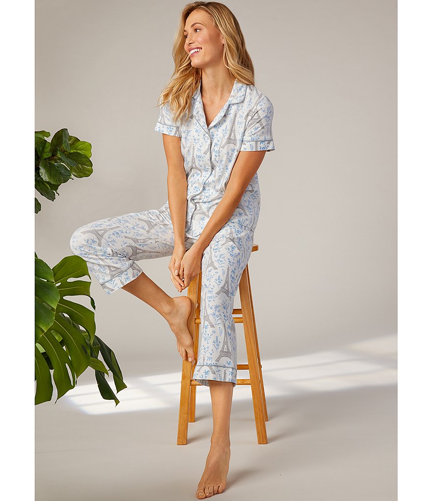 Cabernet Paisley Printed Woven Coordinating Pajama Set