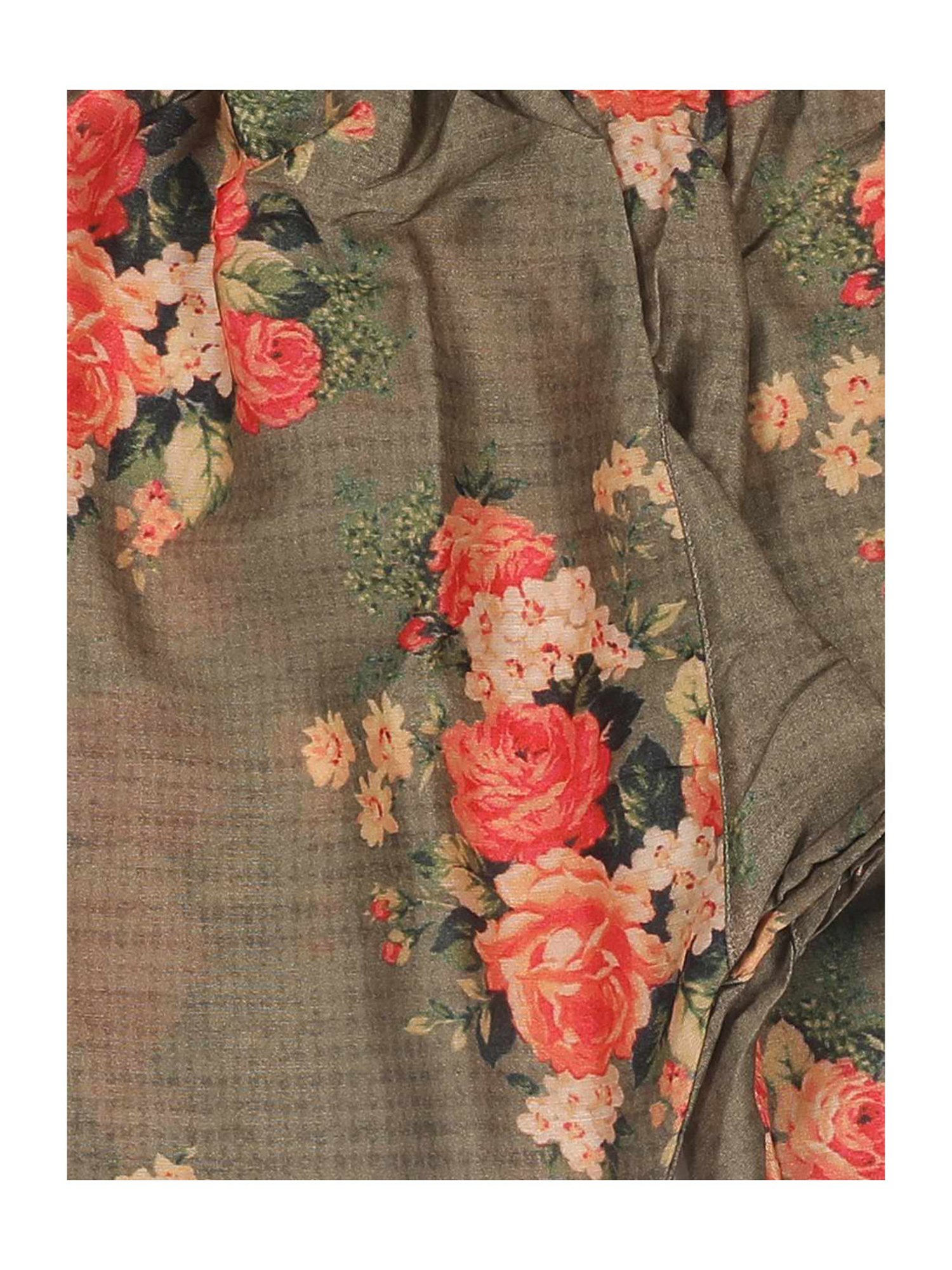 VASTRAMAY SISHU Beige & Pink Cotton Floral Print Kurta Set