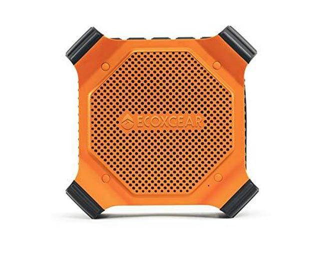 ECOXGEAR EcoEdge Plus GDI-EXEGPL400 Rugged Waterproof Floating Portable Bluetooth Wireless 20 Watt Smart Speaker with Bottle Opener and LED Party Lights (Orange)