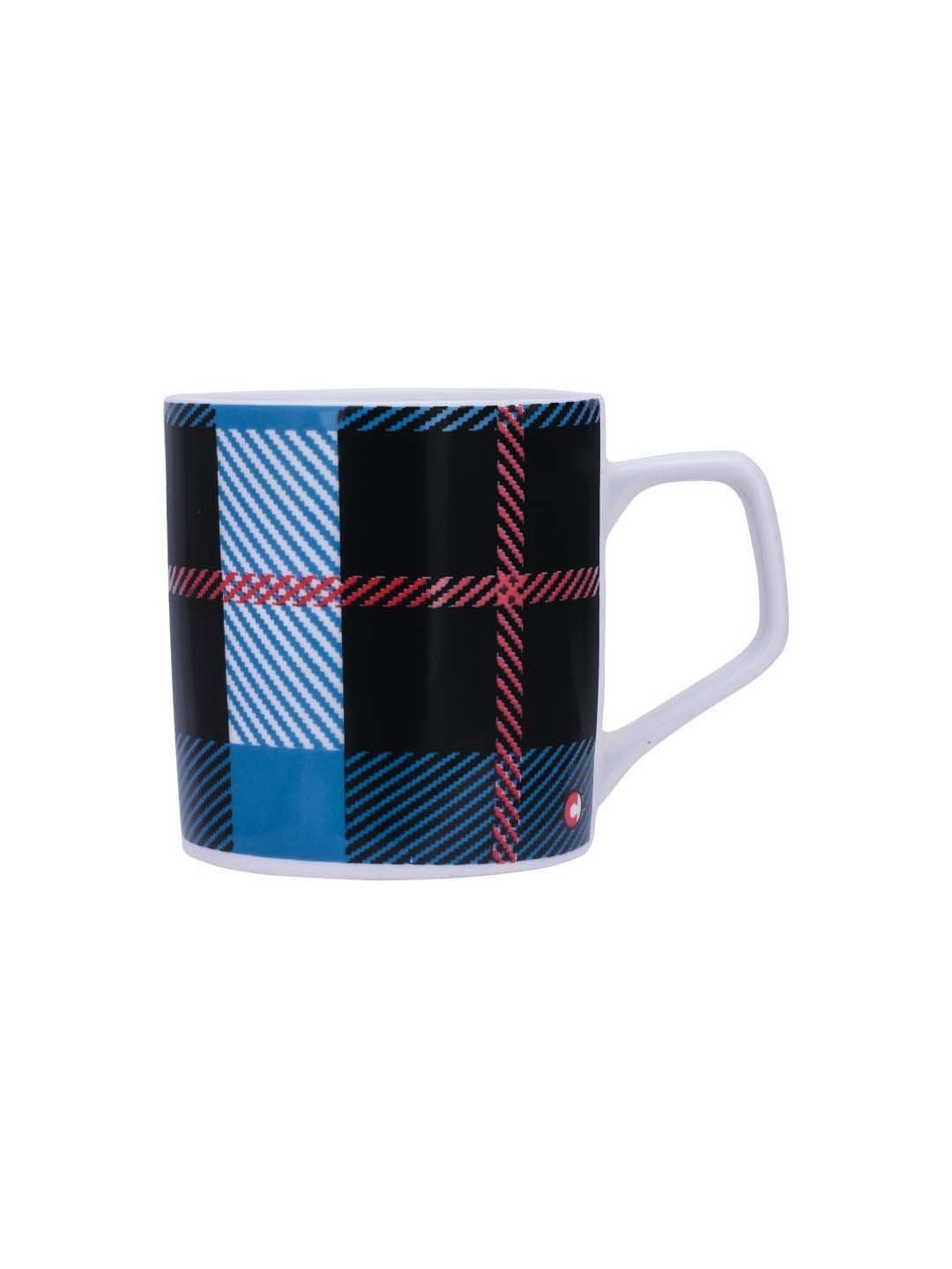 Clay Craft Black & Blue Fine Ceramic Coffee & Tea Mugs (170 ml) - Set of 6