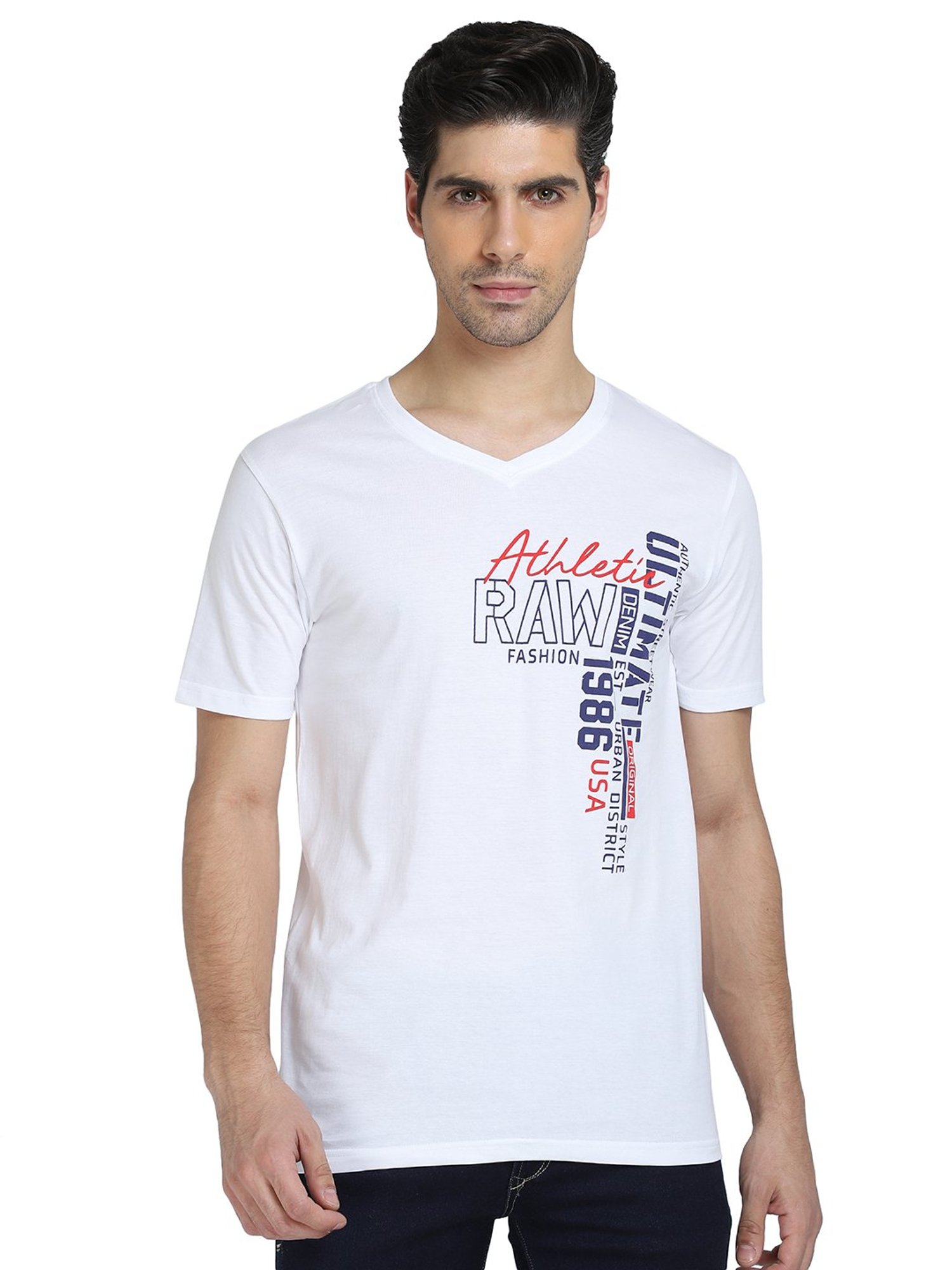 Dyca White V Neck T-Shirt