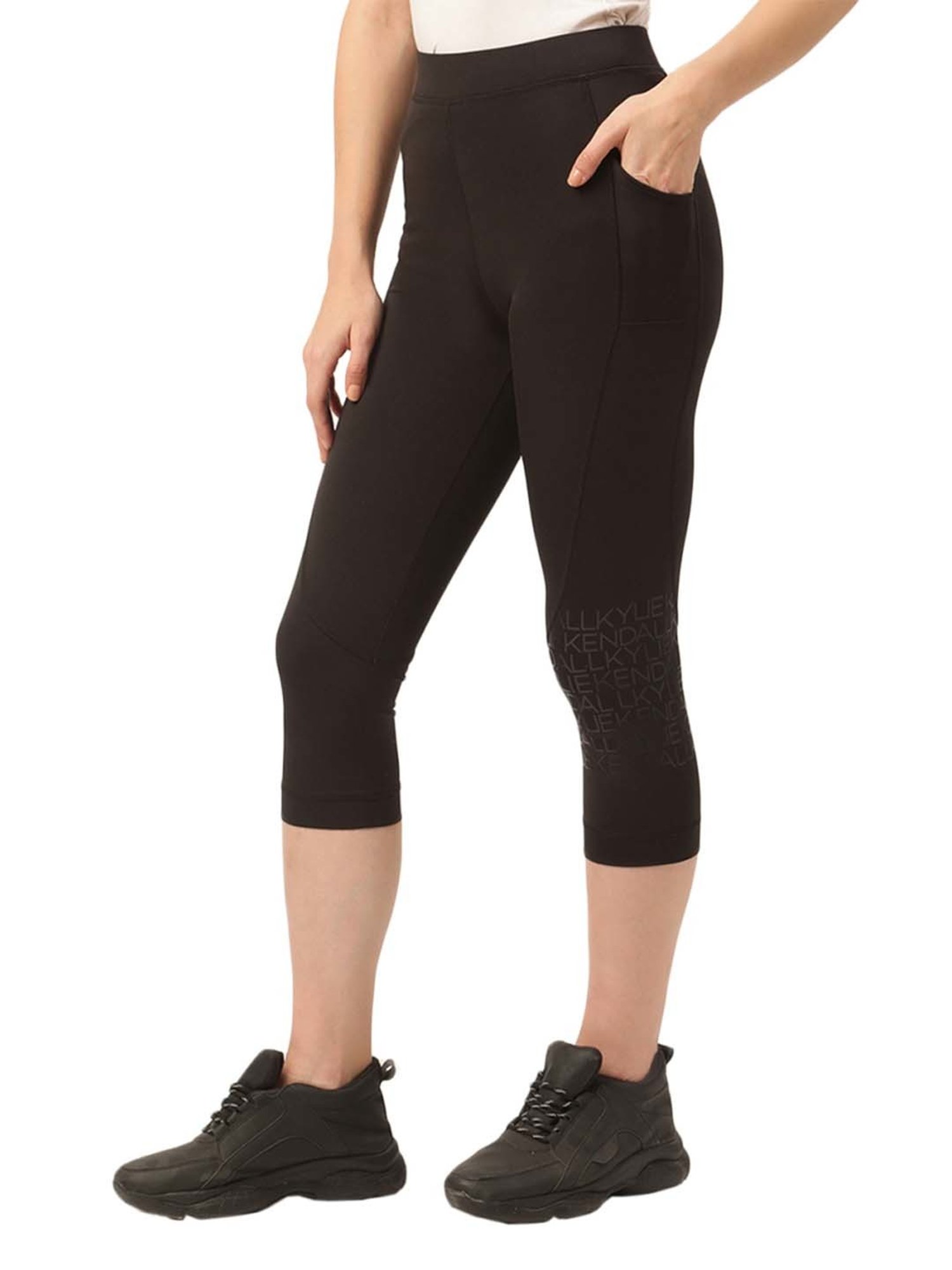 KENDALL + KYLIE Black High Rise Capris