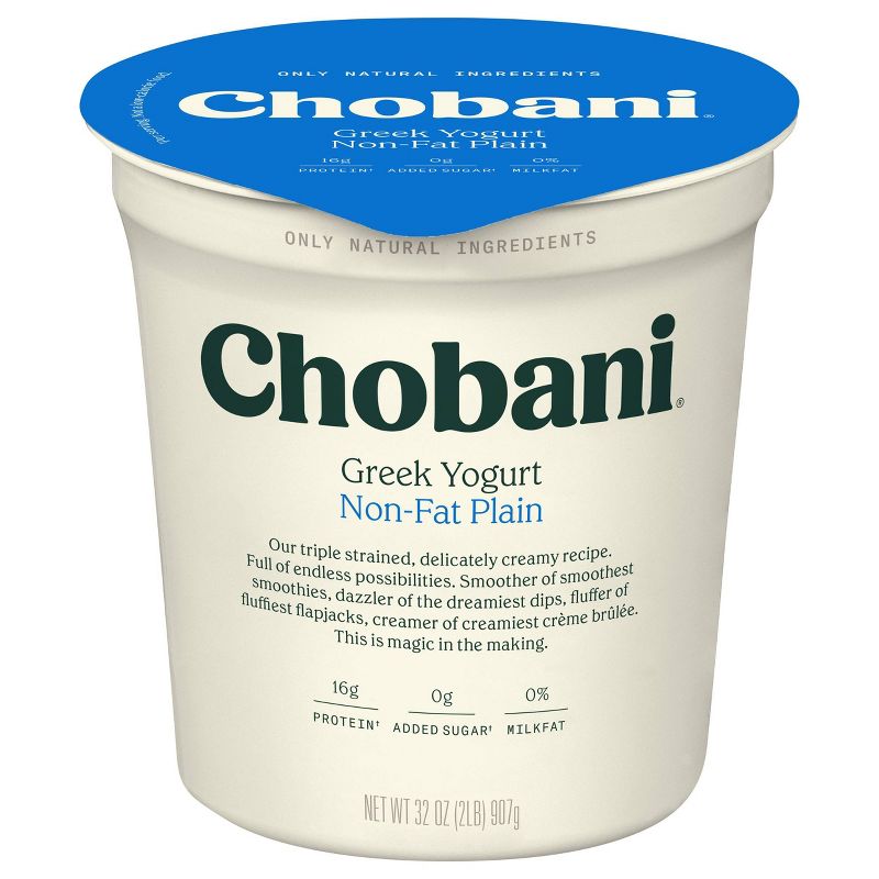 Chobani Plain Nonfat Greek Yogurt - 32oz