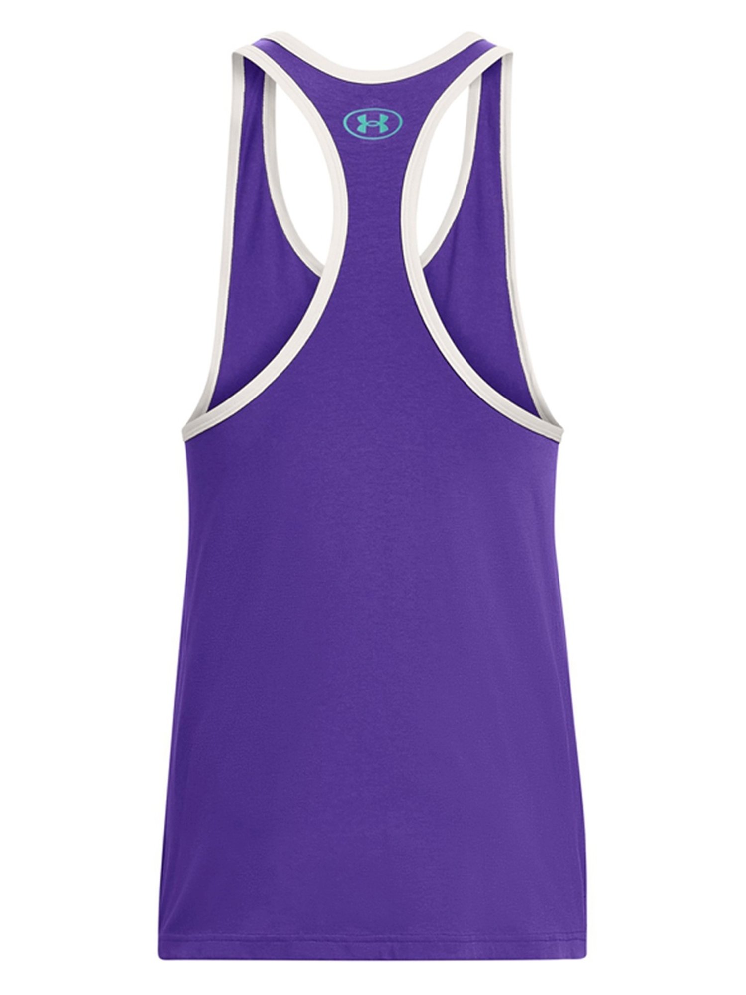 Under Armour Purple Cotton Loose Fit Printed Tank Tee