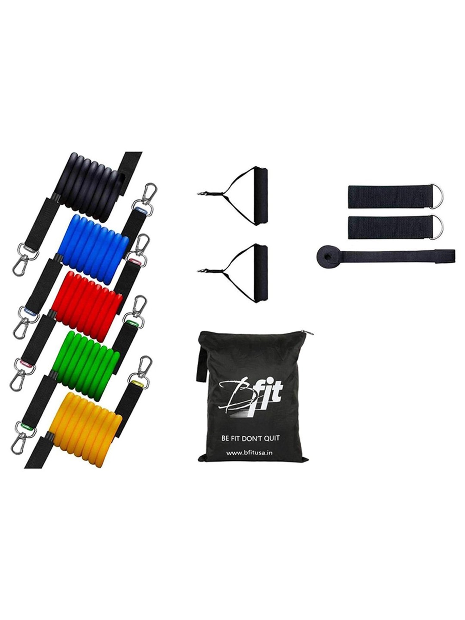B Fit 11 Piece Resistance Bands Set (Multicolor)