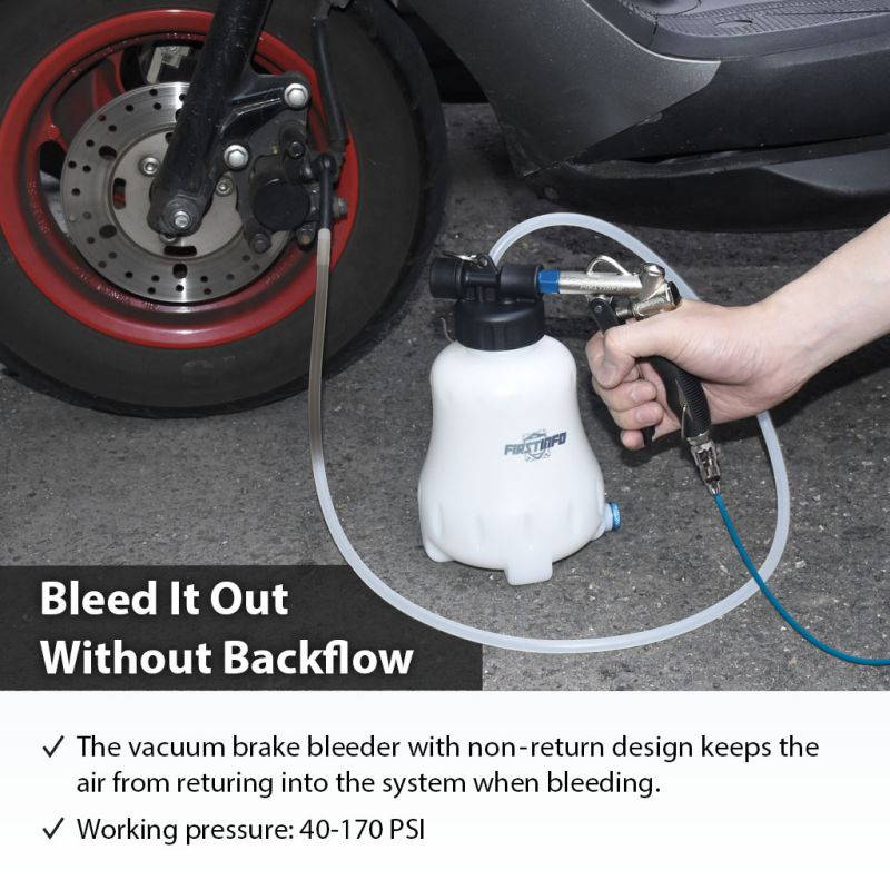 FIRSTINFO 1.1 Liter Pneumatic Brake Fluid Vacuum Extractor and Automatic Brake Fluid / OIil Bleeder Pump Tool