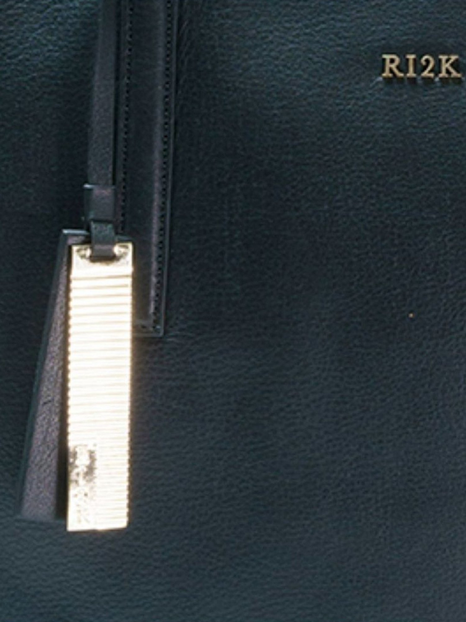 RI2K London Black Leather Large Shoulder Bag