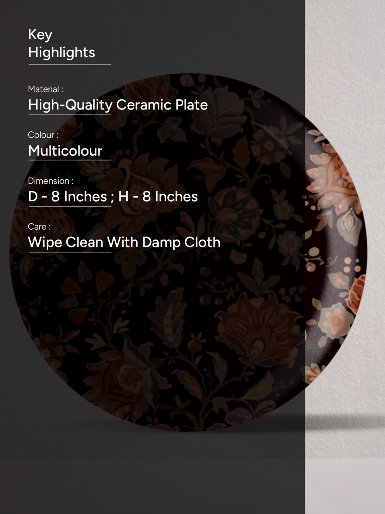 Nestroots Contemporary Heritage Multicolor Porcelain Wall Plate