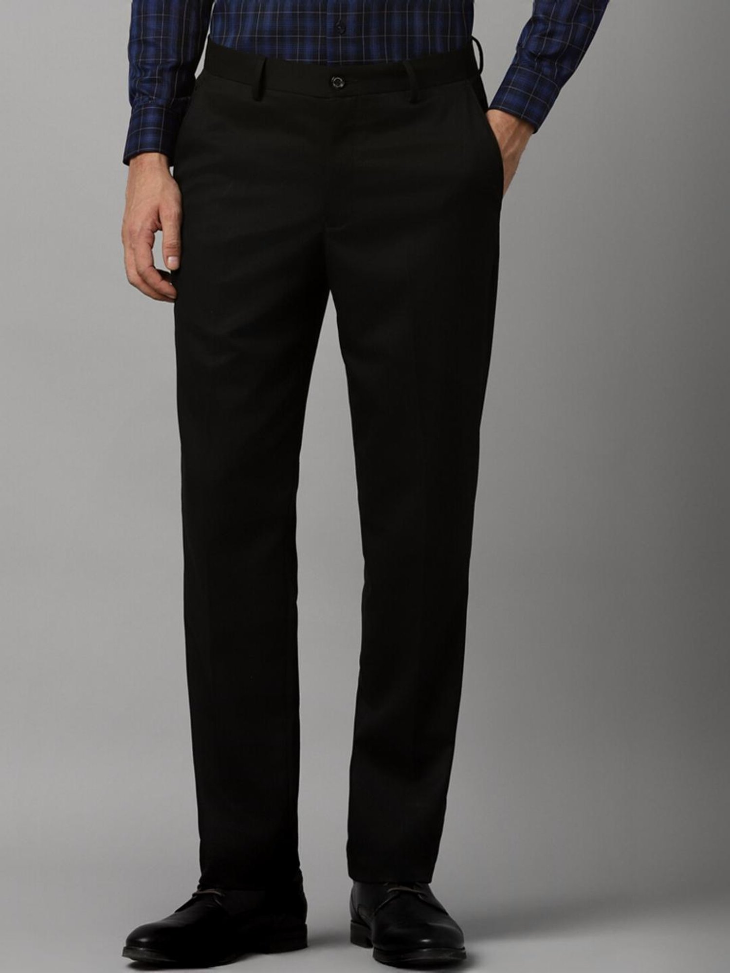 Louis Philippe Black Slim Fit Trousers