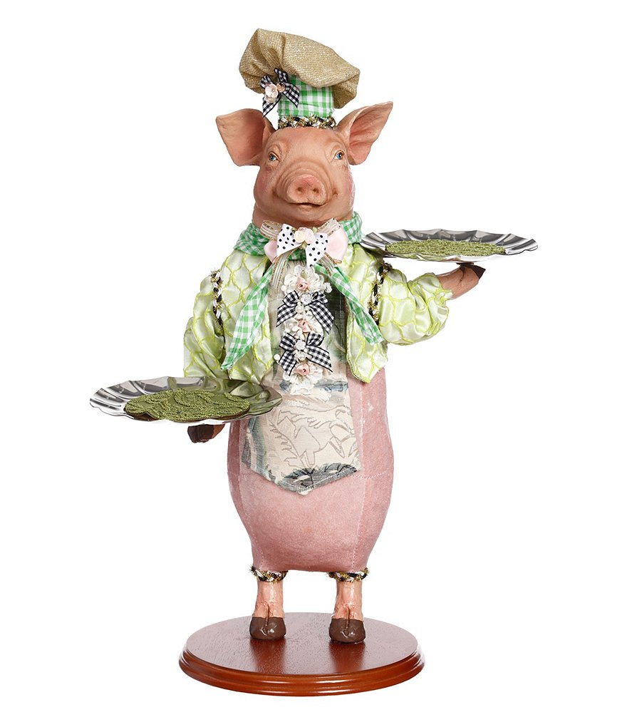 Mark Roberts Server Pig with Two Platters Figurine, 19#double;