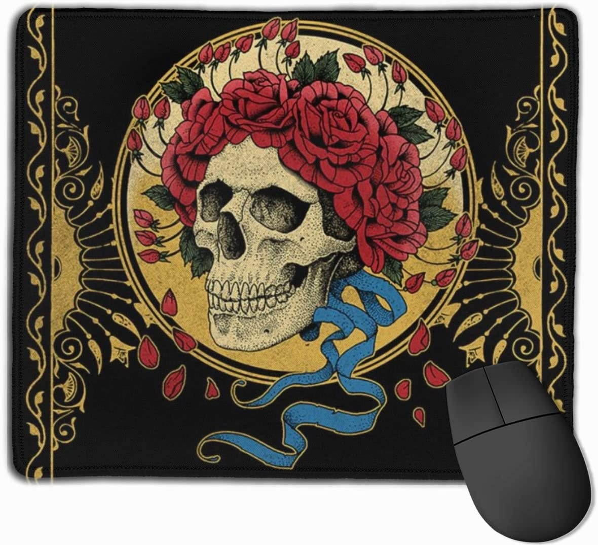 Grate Ful Skull Gaming Mouse Pad, Anti Slip Natural Rubber Mouse Mat for Desktops, Computer, Pc and Laptops Cool Mousepad for Working or Game - Grate-ful Dead 7.1x8.7 inches/11.8x9.85 inches