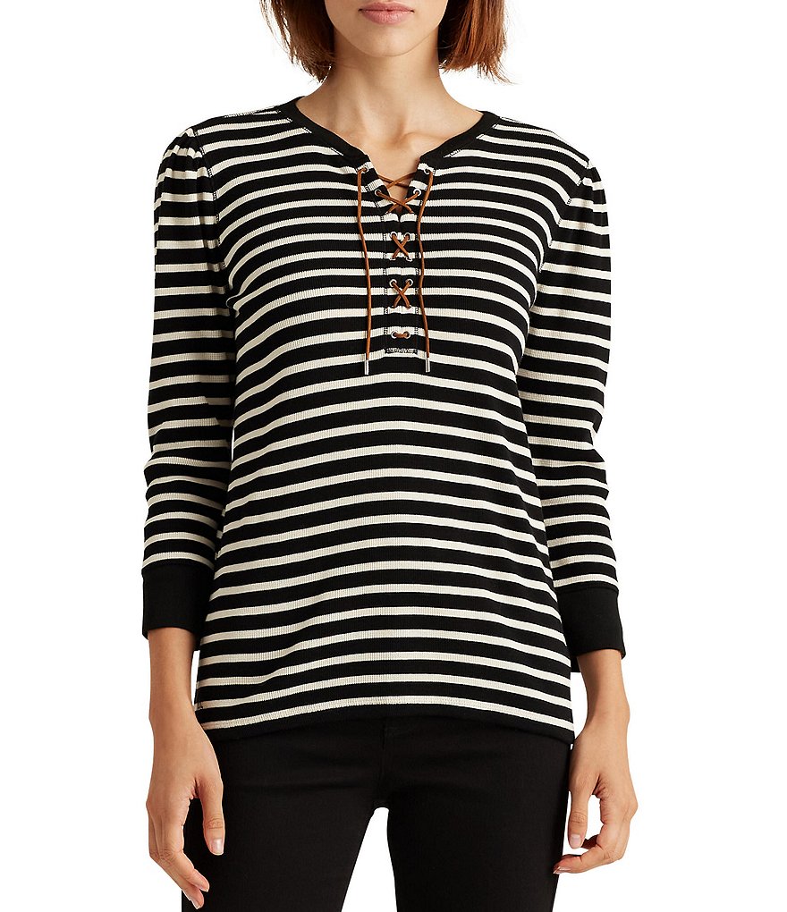 Calessa Petite Size Matte Jersey Knit Button Front Roll Tab Blouse