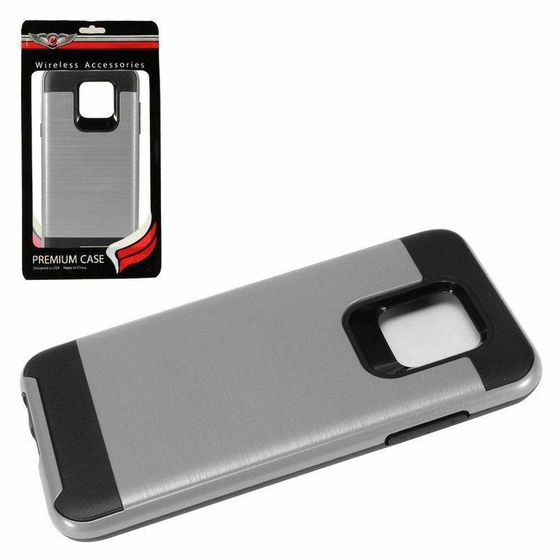 For  Galaxy A6 2018 Gray Black Hard TPU Hybrid Brushed Case Cover