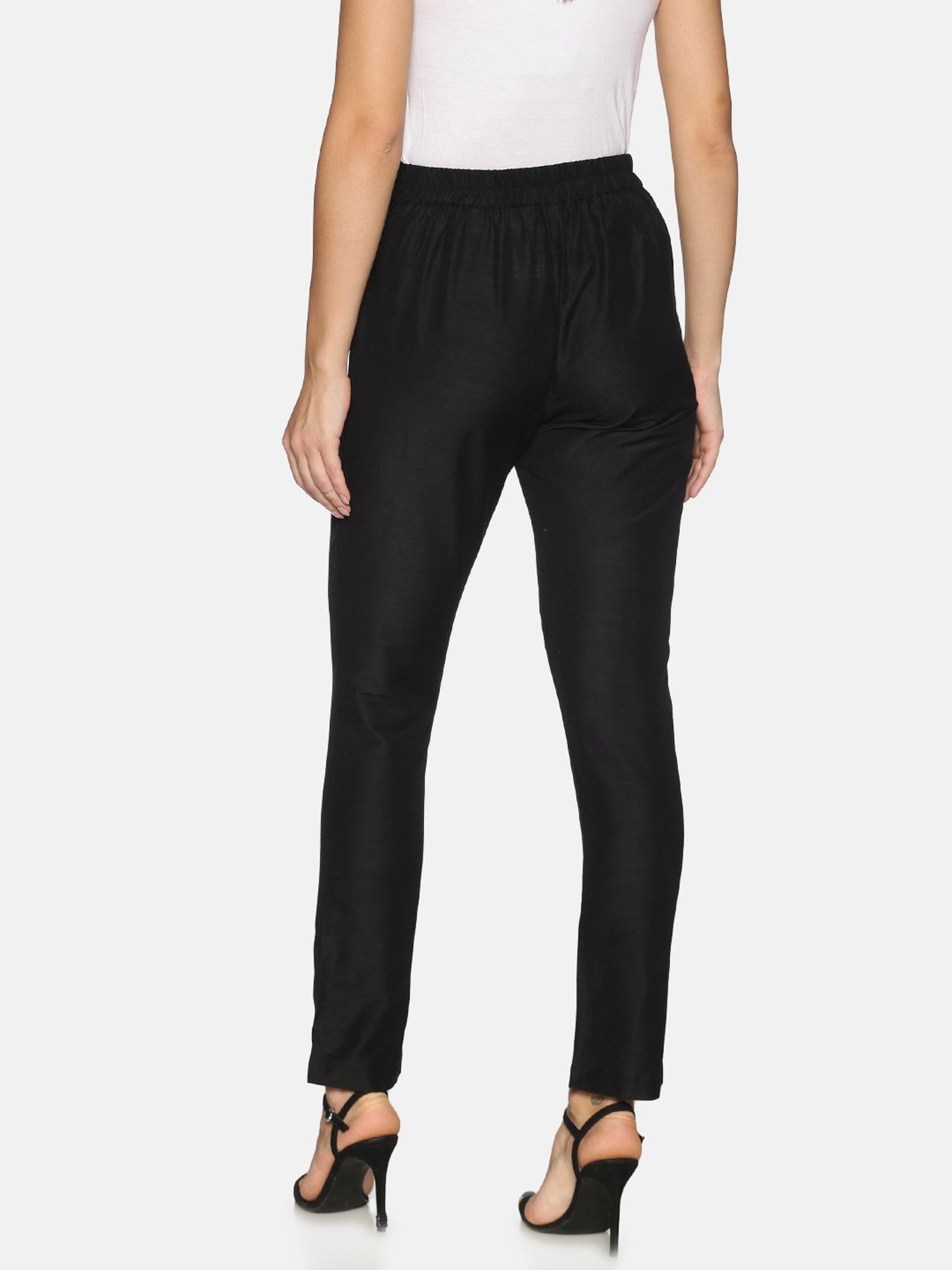 Saffron Threads Black Regular Fit Pants