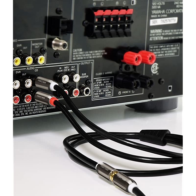 RCA YAdapter 3 Feet 1 RCA Male to 2 RCA Male Short Y Splitter Digital Stereo Audio Cable for Subwoofer Home Theater HiFi Dual Shielded | 24K Gold Plated