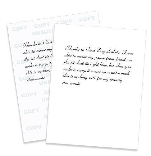 Multi-Purpose UNAUTHORIZED COPY Blue Security Paper, (Pack of 100)