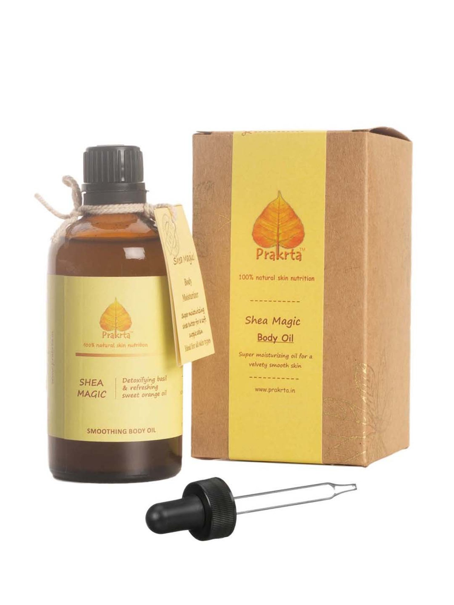 Prakrta Shea Magic Smoothing Body Oil with Basil and Orange Shea Butter In Oil - 100 ml