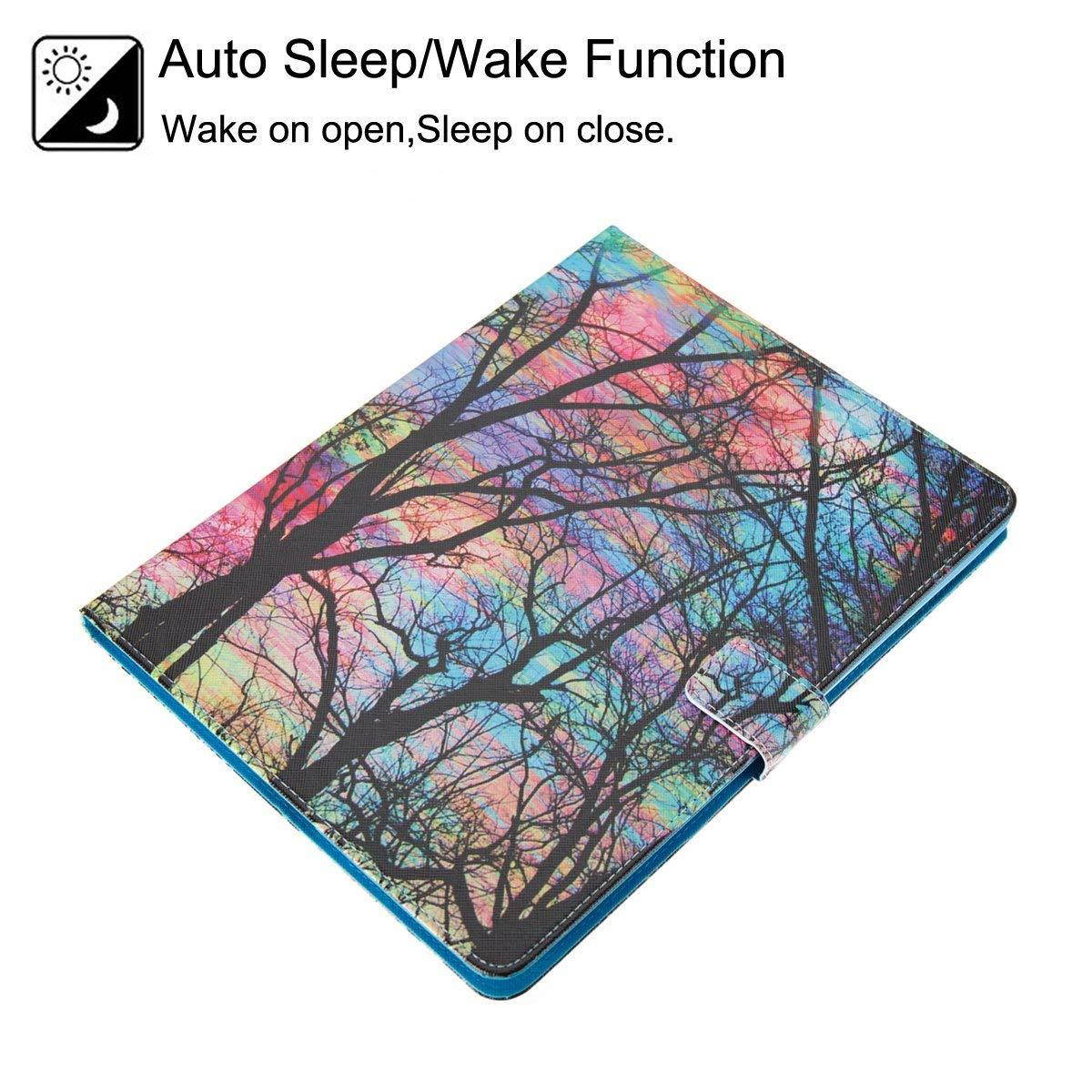 iPad 2 Case, iPad 3 4 Case - Newshine Colorful Smart PU Leather Stand Cover with Card Holder for Apple iPad 2 & iPad 3 & iPad 4 9.7 inch, with Auto Sleep/ Wake Up Function, Sunset Glow